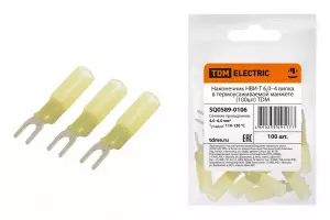 ЭЛМАКС - Наконечник НВИ-Т 6,0–4 вилка в термоусаживаемой манжете (100шт) TDM элмакс, электротехника, кабель, светотехника, elmax.pro