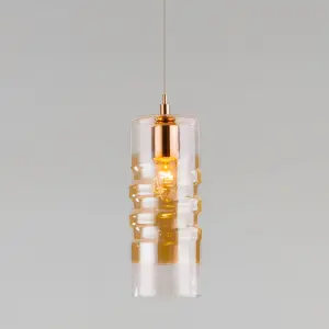 ЭЛМАКС - Подвесной светильник со стеклянным плафоном 50185/1 золото элмакс, электротехника, кабель, светотехника, elmax.pro