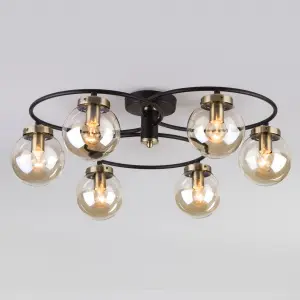 ЭЛМАКС - Потолочная люстра в стиле лофт 70104/6 черный элмакс, электротехника, кабель, светотехника, elmax.pro