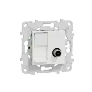 ЭЛМАКС - UNICA NEW розетка TV одиночная + комп. RJ45 кат.6 UTP, 1 модуль, белый элмакс, электротехника, кабель, светотехника, elmax.pro