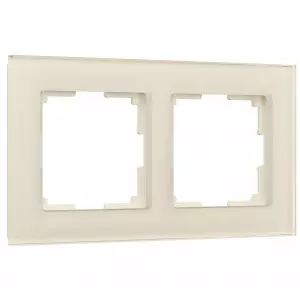 ЭЛМАКС - W0021141/ Рамка на 2 поста Favorit (молочный, стекло) элмакс, электротехника, кабель, светотехника, elmax.pro
