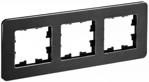 ЭЛМАКС - BRITE Рамка 3-мест. РУ-3-1-Бр металл черн. RE AL IEK элмакс, электротехника, кабель, светотехника, elmax.pro