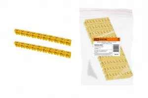 ЭЛМАКС - Маркер наборный - символ "L" желтый 2,5 мм2 (15 шт.) TDM  элмакс, электротехника, кабель, светотехника, elmax.pro