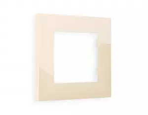 ЭЛМАКС - Рамка ALFA Qubi (Бежевый глянец) 1-ая AF250301 элмакс, электротехника, кабель, светотехника, elmax.pro