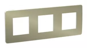 ЭЛМАКС - UNICA STUDIO рамка 3-постовая, БРОНЗА/белый элмакс, электротехника, кабель, светотехника, elmax.pro