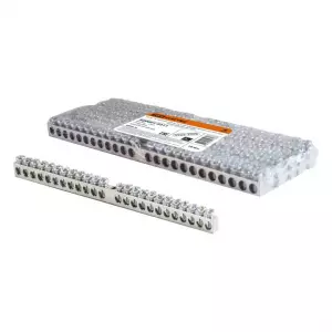 ЭЛМАКС - Шина "N" нулевая 6х9мм 24/1 (24 группы/крепеж по центру) никелированная TDM элмакс, электротехника, кабель, светотехника, elmax.pro