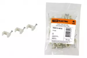 ЭЛМАКС - Скоба 14мм плоская пластиковая (50шт) TDM элмакс, электротехника, кабель, светотехника, elmax.pro