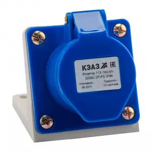 ЭЛМАКС - Розетка 123 32А 220В AC 2P+PE 6ч для монтажа на поверхность IP44 КЭАЗ элмакс, электротехника, кабель, светотехника, elmax.pro