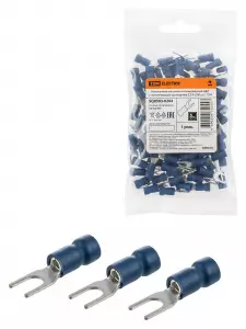 ЭЛМАКС - Наконечник вилочный изолированный НВИ с легким вводом проводника 2,5-4 (100 шт.) TDM элмакс, электротехника, кабель, светотехника, elmax.pro