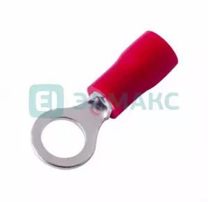 Наконечник кольцевой изолированный ø5.3 мм 0.5-1.5 мм² (НКи 1.5-5/НКи 1,25-5) красный REXANT