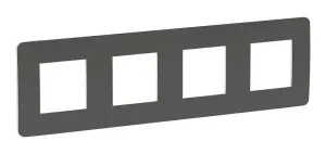 ЭЛМАКС - UNICA STUDIO рамка 4-поста, ДЫМЧАТО-СЕРЫЙ/белый элмакс, электротехника, кабель, светотехника, elmax.pro