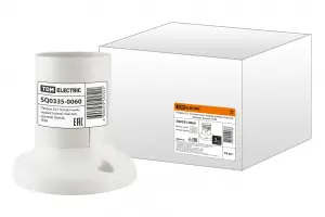 ЭЛМАКС - Патрон Е27 потолочный, термостойкий пластик, прямой, белый, TDM элмакс, электротехника, кабель, светотехника, elmax.pro