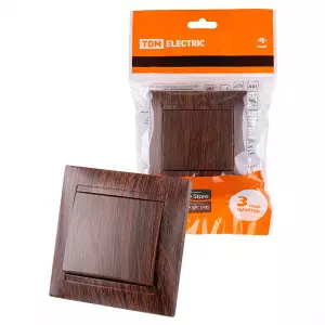 ЭЛМАКС - Выключатель 1 кл. 10А венге "Лама" TDM элмакс, электротехника, кабель, светотехника, elmax.pro