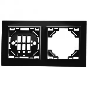 ЭЛМАКС - Рамка двухместная горизонтальная, серия Эрна, PFR00-9002-03, черный элмакс, электротехника, кабель, светотехника, elmax.pro