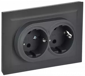 ЭЛМАКС - BRITE Роз. 2-я с з/к/ш 16А в сб. РСш12-3-БрГ граф. IEK элмакс, электротехника, кабель, светотехника, elmax.pro