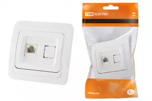 ЭЛМАКС - Розетка компьютерная RJ-45 белая "Валдай" TDM элмакс, электротехника, кабель, светотехника, elmax.pro