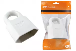 ЭЛМАКС - Кабельная розетка 2П 10А 250B (под евровилку CEE 7/16) с з/ш с кольцом белаяTDM элмакс, электротехника, кабель, светотехника, elmax.pro