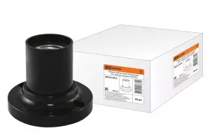 ЭЛМАКС - Патрон карболитовый настенный, Е27, черный. прямой, Б/Н TDM элмакс, электротехника, кабель, светотехника, elmax.pro