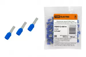 ЭЛМАКС - Наконечник-гильза Е2508 2,5мм2 с изолированным фланцем (100шт) TDM элмакс, электротехника, кабель, светотехника, elmax.pro