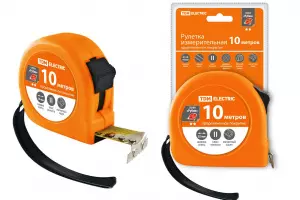 ЭЛМАКС - Рулетка, длина 10 м, стальная лента, ширина 25 мм, прорезиненное покрытие, магнит, "Рубин" TDM элмакс, электротехника, кабель, светотехника, elmax.pro