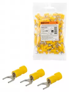 ЭЛМАКС - Наконечник вилочный изолированный НВИ с легким вводом проводника 6,0-6 (100 шт.) TDM элмакс, электротехника, кабель, светотехника, elmax.pro