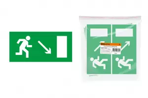 ЭЛМАКС - Знак "Направление к эвакуационному выходу направо вниз" 200х100мм TDM элмакс, электротехника, кабель, светотехника, elmax.pro