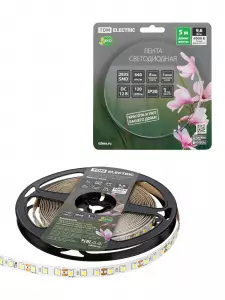 ЭЛМАКС - Лента светодиодная SMD2835-120 LED/м-IP20-12 В-9,6 Вт/м-6000 К (5 м) блистер TDM элмакс, электротехника, кабель, светотехника, elmax.pro