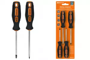 ЭЛМАКС - Набор отверток 4 шт.: SL5х75, SL6х100, PH1х75, PH2х100 (блистер), CR-V "Алмаз" TDM элмакс, электротехника, кабель, светотехника, elmax.pro