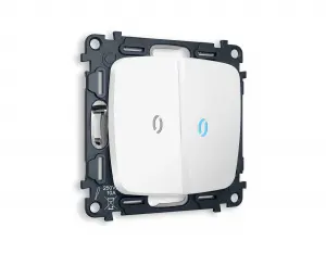 ЭЛМАКС - Комплект механизма 2-клавишного выключателя с подсветкой 10000K (голубой свет) OMEGA MO124020 Белый  элмакс, электротехника, кабель, светотехника, elmax.pro