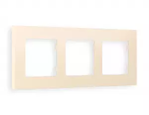 ЭЛМАКС - Рамка ALFA Qubi (Бежевый матовый) 3-ая AF250333 элмакс, электротехника, кабель, светотехника, elmax.pro