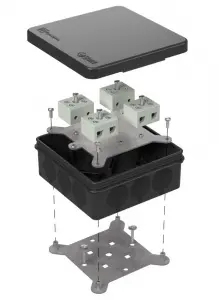 Коробка огнестойкая для о/п двухкомпонентная 60-0303-9005-FR10.0-8 Е15-Е120 100х100х40 Промрукав Коробка огнестойкая для о/п двухкомпонентная 60-0303-9005-FR10.0-8 Е15-Е120 100х100х40 Промрукав