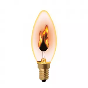 ЭЛМАКС - IL-N-C35-3/RED-FLAME/E14/CL Лампа декоративная с типом свечения "эффект пламени" Форма «свеча» Uniel элмакс, электротехника, кабель, светотехника, elmax.pro