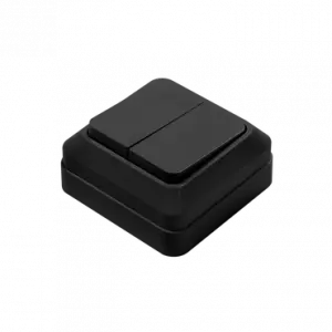 Выключатель двухклавишный BOLLETO черный накладной 7023B IN HOME