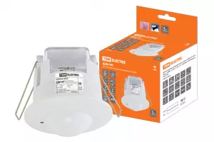 ЭЛМАКС - Датчик движения микроволновый (точечн.) ДДМ-04Т 5,8ГГц, 65мм, 1200Вт, 10-720с, 1-8м, 3+лк, IP20 элмакс, электротехника, кабель, светотехника, elmax.pro