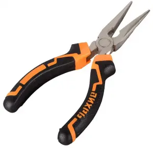 ЭЛМАКС - Длинногубцы прямые, 160 мм, никелированные, двухкомпонентные рукоятки Вихрь элмакс, электротехника, кабель, светотехника, elmax.pro