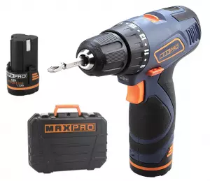 ЭЛМАКС - MAX-PRO Дрель-Шуруповерт Аккумуляторная 12В; 0-350/0-1100об/мин; 10мм; 30Нм; 2 батареи(SAMSUNG Li-Io элмакс, электротехника, кабель, светотехника, elmax.pro