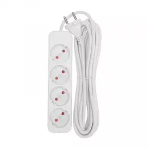 ЭЛМАКС - Удлинитель STANDARD 4 гнезда, 5м, 2х1,0мм², б/з, белый REXANT элмакс, электротехника, кабель, светотехника, elmax.pro