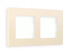 ЭЛМАКС - Рамка ALFA Qubi (Бежевый матовый) 2-ая AF250332 элмакс, электротехника, кабель, светотехника, elmax.pro