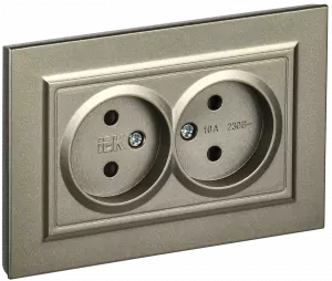 ЭЛМАКС - BRITE Роз. 2-я без з/к с з/ш 10А в сб. РСш12-2-БрШ шамп. IEK элмакс, электротехника, кабель, светотехника, elmax.pro