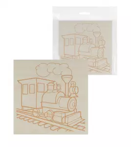 ЭЛМАКС - Доска для выжигания, Паровоз, 150х150 мм, 1 шт., пакет, TDM элмакс, электротехника, кабель, светотехника, elmax.pro