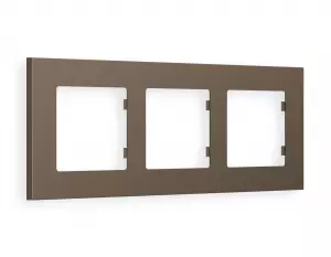 ЭЛМАКС - Рамка ALFA Qubi (Темная бронза матовый) 3-ая AF250633 элмакс, электротехника, кабель, светотехника, elmax.pro