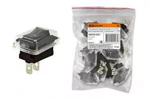 ЭЛМАКС - Клавишный переключатель YL-211-03 черный (влагозащищенный) 2 положения 1з TDM элмакс, электротехника, кабель, светотехника, elmax.pro