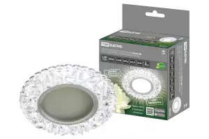 ЭЛМАКС - Светильник встраиваемый СВ 03-09 MR16 50Вт G5.3 LED подсветка 3 Вт зеркальный/хром TDM элмакс, электротехника, кабель, светотехника, elmax.pro