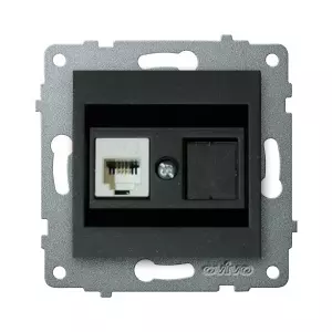 розетка 1 пост компьютерная OVIVO Loft CAT6 черный