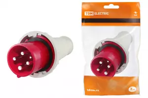 ЭЛМАКС - Вилка 034 3Р+РЕ 63А 380В IP54 TDM элмакс, электротехника, кабель, светотехника, elmax.pro