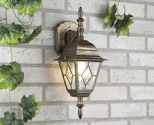 ЭЛМАКС - Уличный настенный светильник Vega D черное золото элмакс, электротехника, кабель, светотехника, elmax.pro