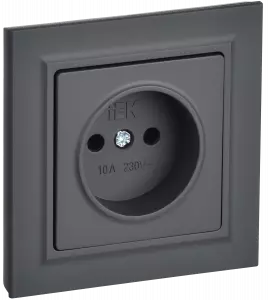 ЭЛМАКС - BRITE Роз. без з/к/ш 10А в сб. РСР10-1-0-БрГ граф. IEK элмакс, электротехника, кабель, светотехника, elmax.pro