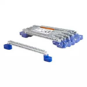 ЭЛМАКС - Шина "N" нулевая 6х9мм на двух угл. изоляторах 24 групп никелированная TDM элмакс, электротехника, кабель, светотехника, elmax.pro