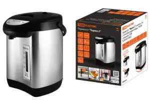 Термопот "Термо 2", металл, 2 л, 2 способа подачи воды, 750 Вт, стальной, TDM