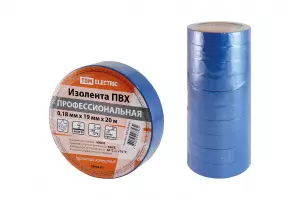 ЭЛМАКС - Изолента ПВХ профессиональная 0,18х19мм Синяя 20м TDM элмакс, электротехника, кабель, светотехника, elmax.pro